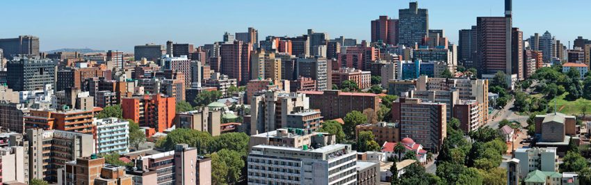 vue panoramique de Johannesburg, en Afrique du Sud